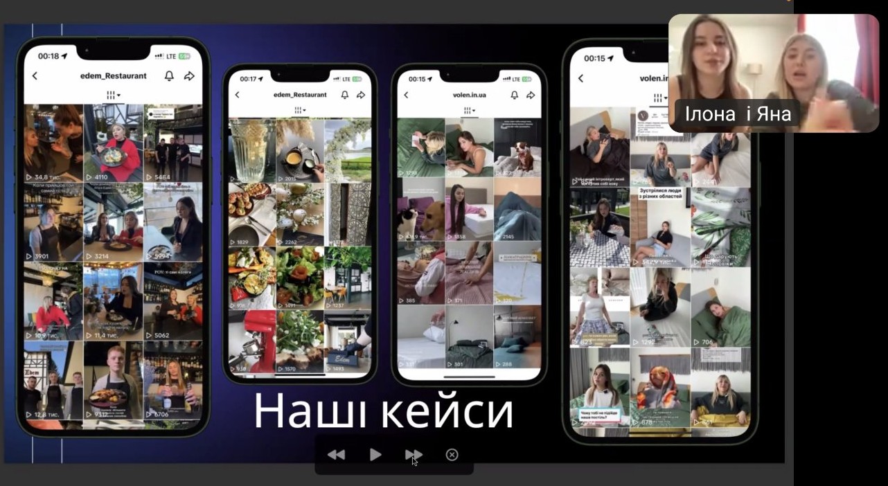 Ілона Драган та Яна Фик презентують свої роботи.jpg